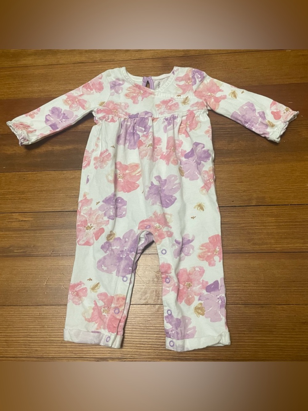Burt's Bees Baby Organic Cotton Sunny Wildflower Jumpsuit Size 3-6 Months